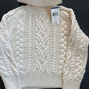 NWT Polo Ralph Lauren cream turtleneck cable knit sweater girls size 6